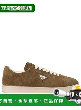 香港直邮PRADA 男士运动鞋 2EE394054F0E2Q CO 绿色 Brown suede