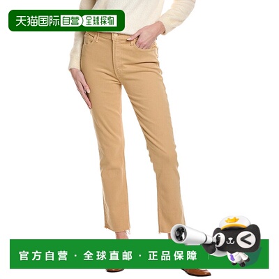 自营 MOTHER 中腰 Dazzler Sand 踝带磨边牛仔裤 - 棕色 美国奥莱