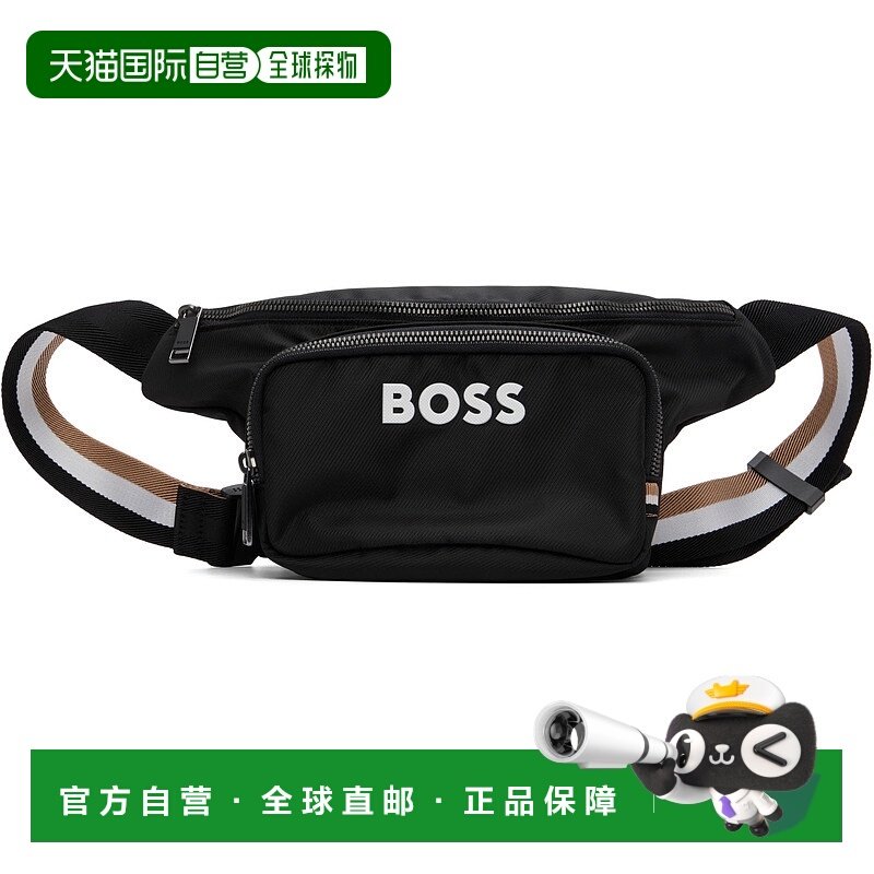 1h可退 香港直邮潮奢 BOSS 波士 男士 黑色 Contrast Logo Struct