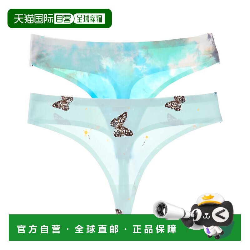 自营honeydew蜜瓜色2条装Skinz丁字裤-蓝色 美国奥莱直发