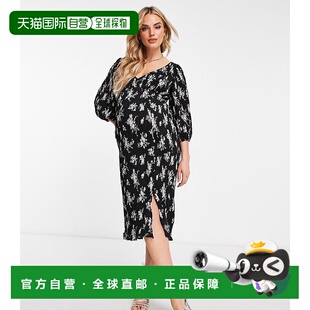 香港直邮潮奢 设计孕妇装 ASOS based 打褶系扣白色印 女士 1h可退