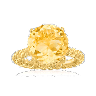 自营 Ross-Simons 黄水晶戒指 18 克拉金 18 克拉 - 黄色 美国奥