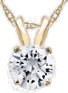 自营pompeii3VS 1 1/2 克拉实验室生长黄金项链认证钻石单石吊坠
