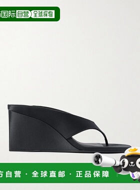 香港直邮Alaia 女士 绸缎坡跟凉鞋 AA3M105TK044999NOIR
