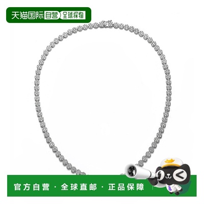 自营 GENEVIVE 纯银立方氧化锆花设计网球项链 美国奥莱直发