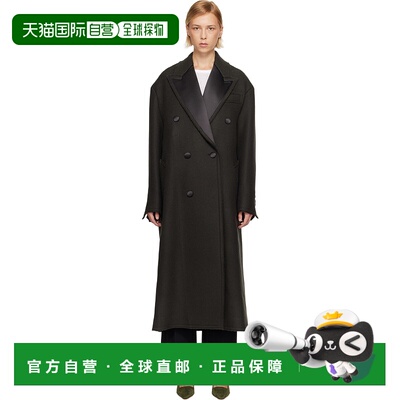 1h可退 香港直邮Ami Paris 女士 黑色 Wool Smocking Double Brea