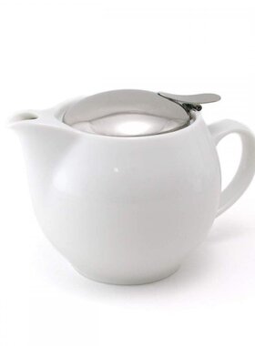 日本直邮Zero Japan茶壶3人用白色圆形陶瓷美观精致家用