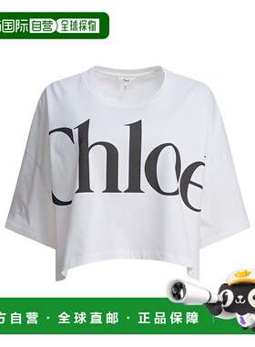 香港直邮CHLOÉ 女士衬衫 CH24AJH09183101 SS2026 白色 Logo crop