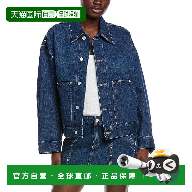 1h可退 【美国直邮】7 for all mankind 女士 外套牛仔短款夹克
