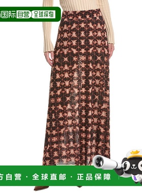 自营misa los angelesMISA洛杉矶Ekat裙子-棕色 美国奥莱直发长裙