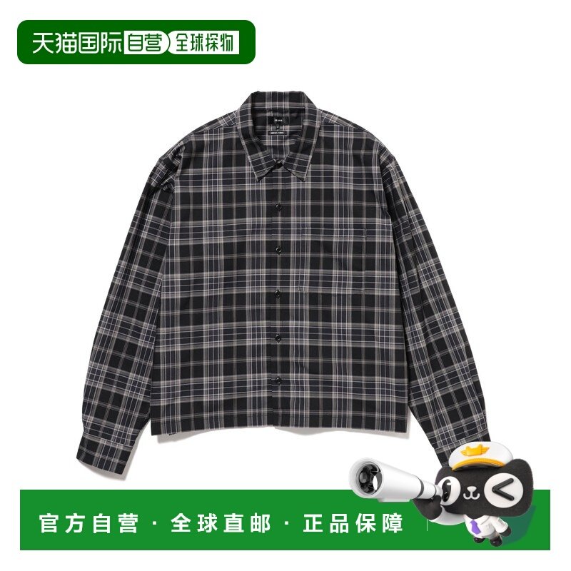 1h可退 日本直邮BEAMS 男女同款 宽松短款 格纹短衬衫 设计感横拉,男装,衬衫,淘宝优惠券,粉丝福利购,淘宝优惠卷