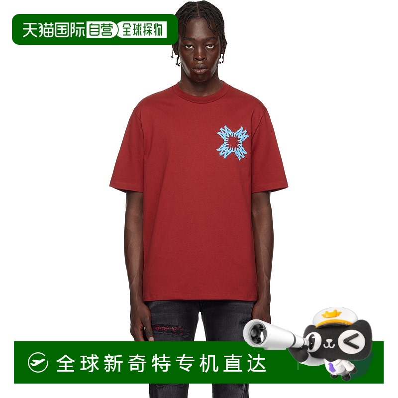 香港直邮AMIRI 男士 红色 MA Quad T 恤 AMJYTE1132印花