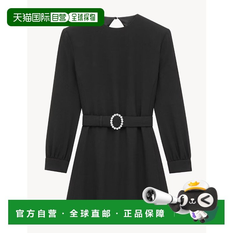 香港直邮Saint Laurent 圣罗兰 女士 黑色迷你连腰带连衣裙 81961,女装/女士精品,连衣裙,淘宝优惠券,粉丝福利购,淘宝优惠卷