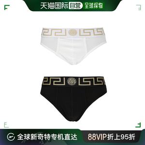 香港直邮VERSACE男士黑色和白色棉质内裤两件装 AU10180-AC00059