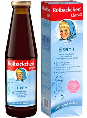 欧洲直邮Rotbäckchen小红脸补铁女性儿童孕妇成人营养口服液450