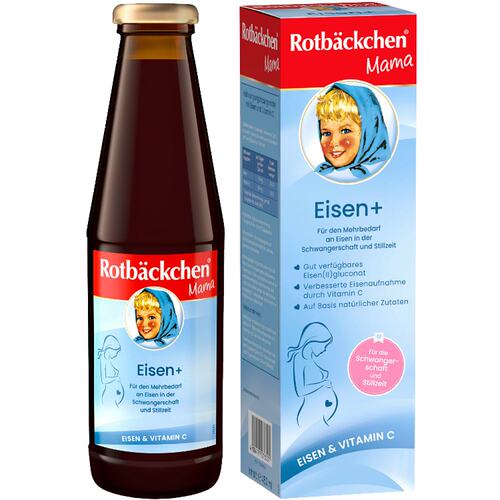 欧洲直邮Rotbäckchen小红脸补铁女性儿童孕妇成人营养口服液450