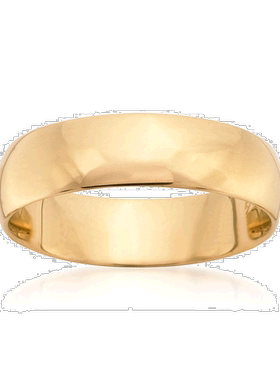 自营 Ross-Simons 男士 6 毫米 14 克拉黄金结婚戒指 - 黄色 美国