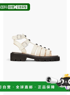 1h可退 香港直邮Sandro 女士 铆钉蜥蜴质感皮质凉鞋 SFACH00751EC