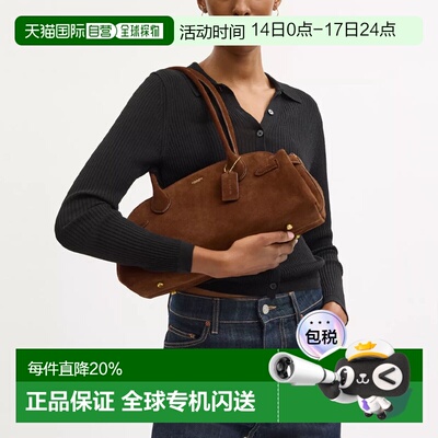 香港直邮COACH 专柜款 Empire Carryall34女士皮革单肩手提包绒面