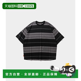 1h可退 日本直邮TIGHTBOOTH 男士 宽松长版Pima棉混纺宽条纹短袖T
