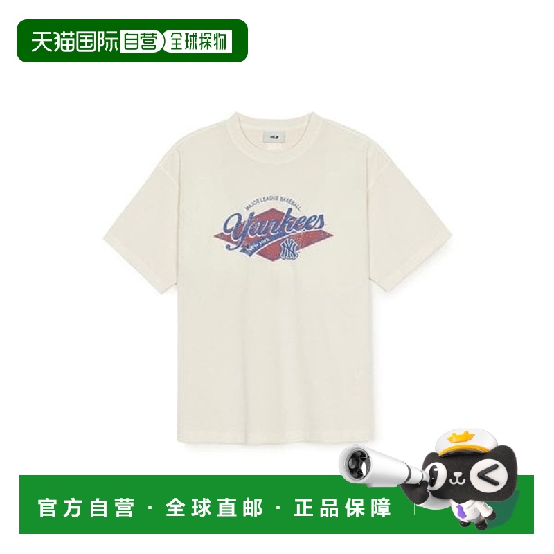 韩国直邮MLB 校队复古水洗图案大薄短袖T恤（3ATSV0753-50CRD）