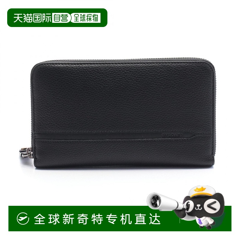 自营 Bvlgari Leather Long Wallet (Bi-Fold) - black 【美国奥