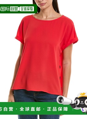 自营 Jones New York Blouse - red 美国奥莱直发短袖上衣女装