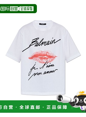 香港直邮BALMAIN 女士T恤 EF1EG110GE45GQV SS2025 白色 Ss  Kiss