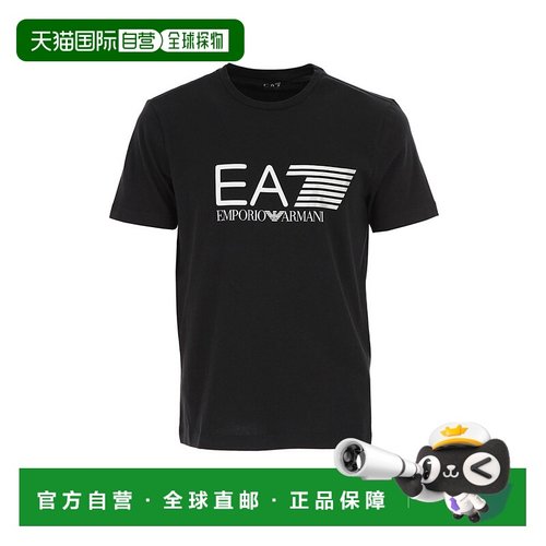 香港直邮Emporio Armani 黑色徽标T恤 3ZPT62PJ03Z男装短袖阿玛尼