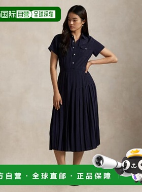 日本直邮POLO RALPH LAUREN 丝绸绉褶百褶衬衫连衣裙 [WMPODRSNFA