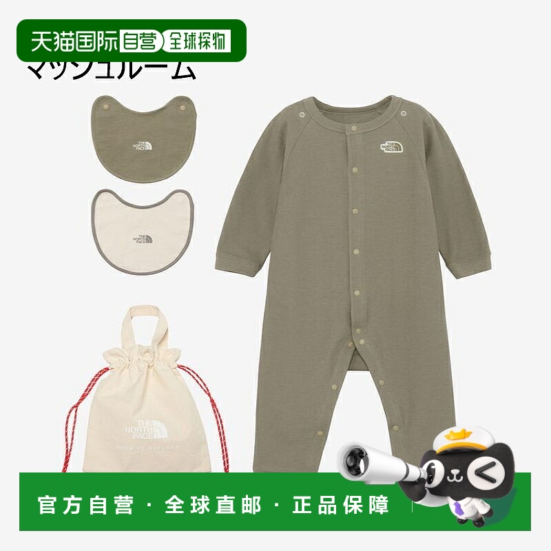 日本直邮The North Face 婴儿长袖连体衣和两件套围兜(BL/S)NTB