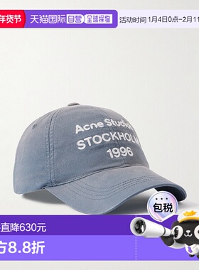 1h可退 香港直邮潮奢 Acne Studios 艾克妮 男士 Logo刺绣斜纹棉