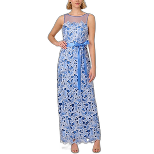 Adrianna Papell 同色系蕾丝连衣裙 - 直发长裙 【美国奥莱】蓝色