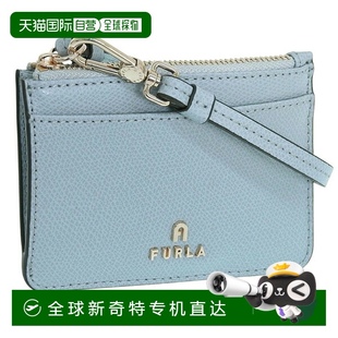 皮革 拉链 配饰 日本直邮FURLA CAMELIA 蓝色 女士卡片夹 FURLA