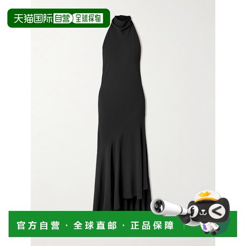 1h可退 香港直邮alaia 女士 露背不对称罗纹羊毛长款连衣裙 AA9R2