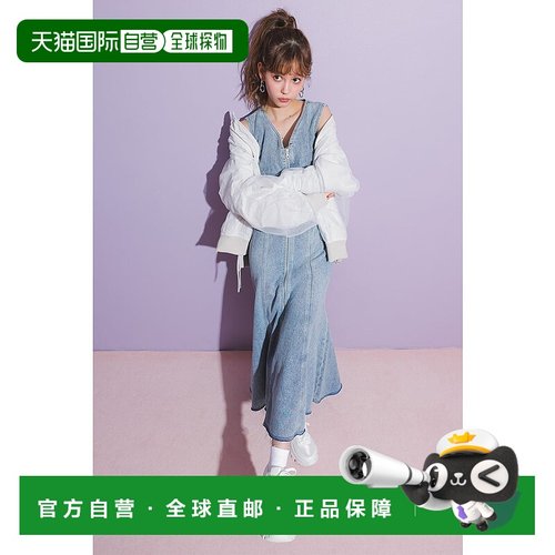日本直邮Rienda 美人鱼丹宁连衣裙 L/BLU1 [RI3465EW24686] 蓝色