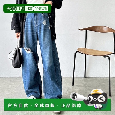 日本直邮GeeRA 损伤曲线牛仔裤 R04609EW13286 牛仔裤