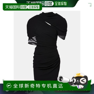 001268 香港直邮Jacquemus 女士 Castagna 垂褶雪纺迷你连衣裙