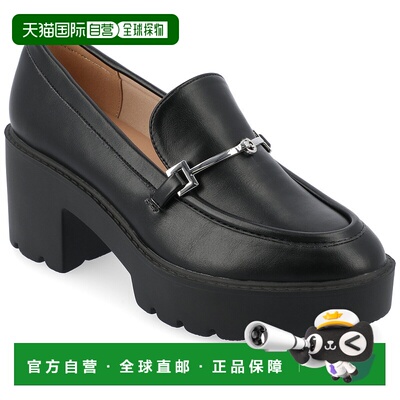 自营 Journee Collection中宽款女式Kezziah高跟鞋-黑色 美国奥莱