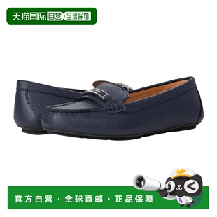自营Calvin Klein Levonne Flats Navy Leather Moc Toe Loafer S