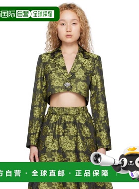 香港直邮潮奢 GANNI 甘尼 女士 黑色 & 黄色 Flower 西装外套 F76