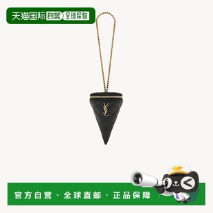 自营欧洲直邮YSL圣罗兰 CORNET系列女士黑色羔羊皮logo标识迷你单