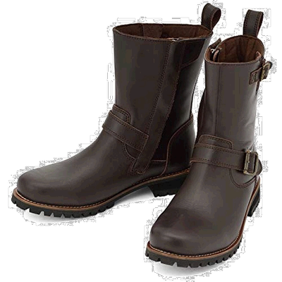 【日本直邮】Daytona 男士牛皮摩托靴24.0cm/侧拉链HBS-004 深棕1