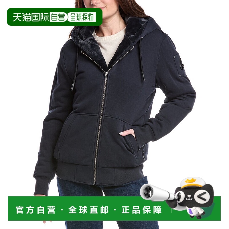 自营Moose Knuckles Faux Fur Jacket - blue 美国奥莱直发