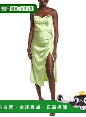 自营 opto.p.t Radeate Midi连衣裙-绿色 美国奥莱直发