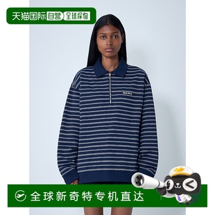 缪缪 MJL77 香港直邮潮奢 衫 1h可退 Polo 女士 Miu 条纹拉链