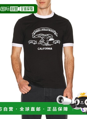 1h可退 香港直邮AMIRI 男士 Ringer 鹰状标饰T恤 AMTOJR1026