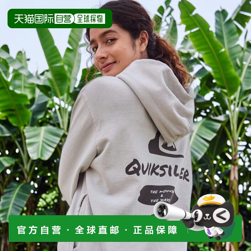 日本直邮Quiksilver 男女同款 手绘图案连帽卫衣帽衫 QPO261001
