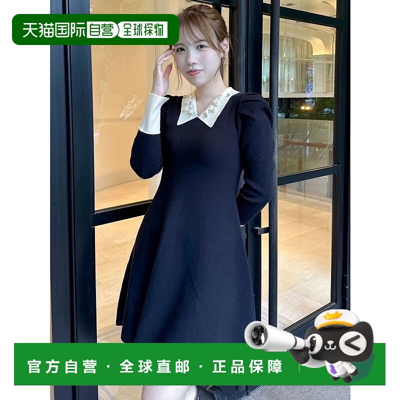 1h可退 日本直邮dazzlin女装亮片装饰圆领针织连衣裙 02256030510