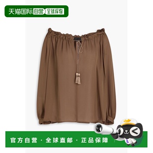 1h可退 香港直邮NILI LOTAN 女士 Carley 褶皱真丝缎衫 12965W30T